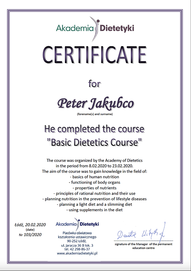 Certificate basic Level
