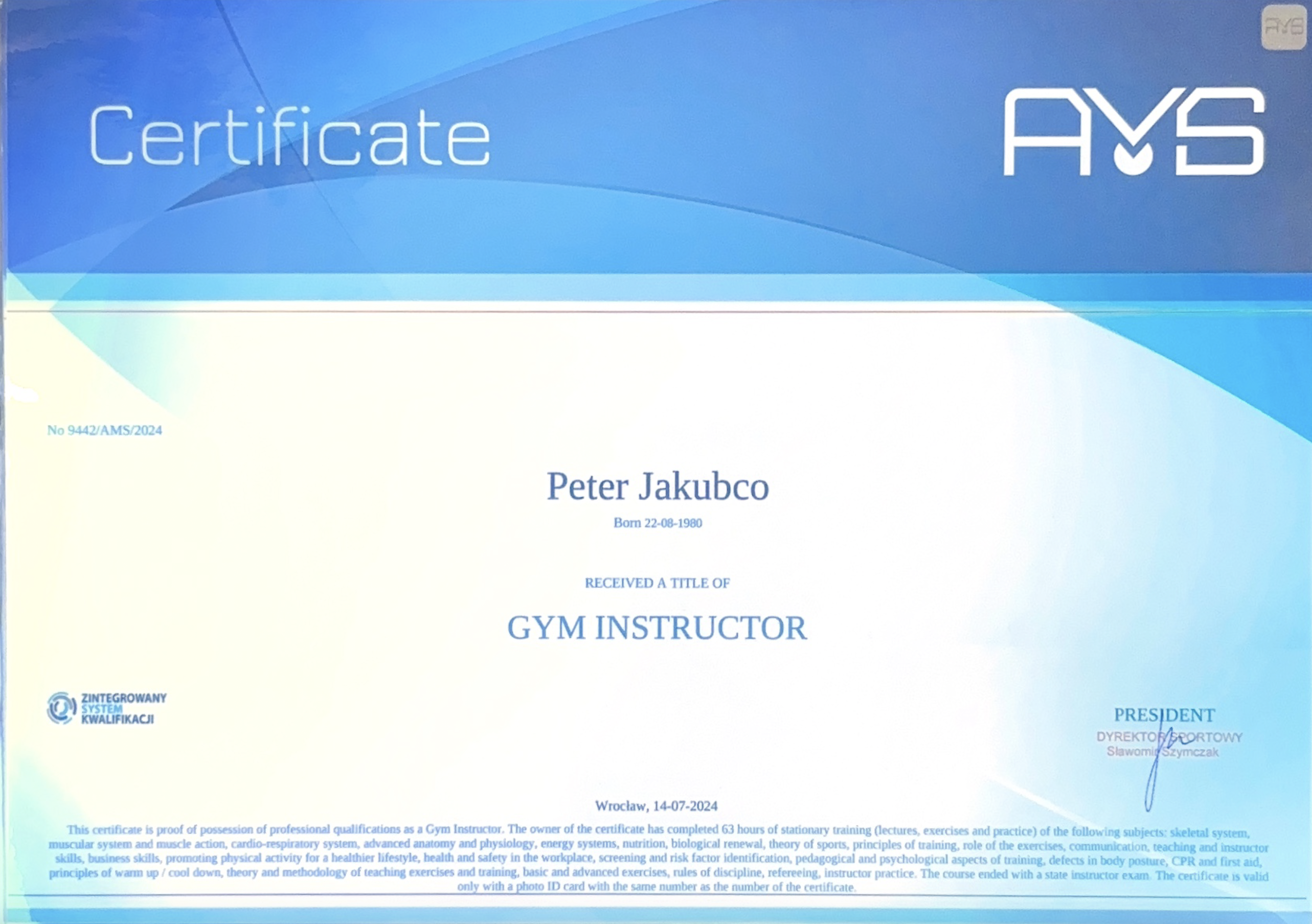 Certificate basic Level